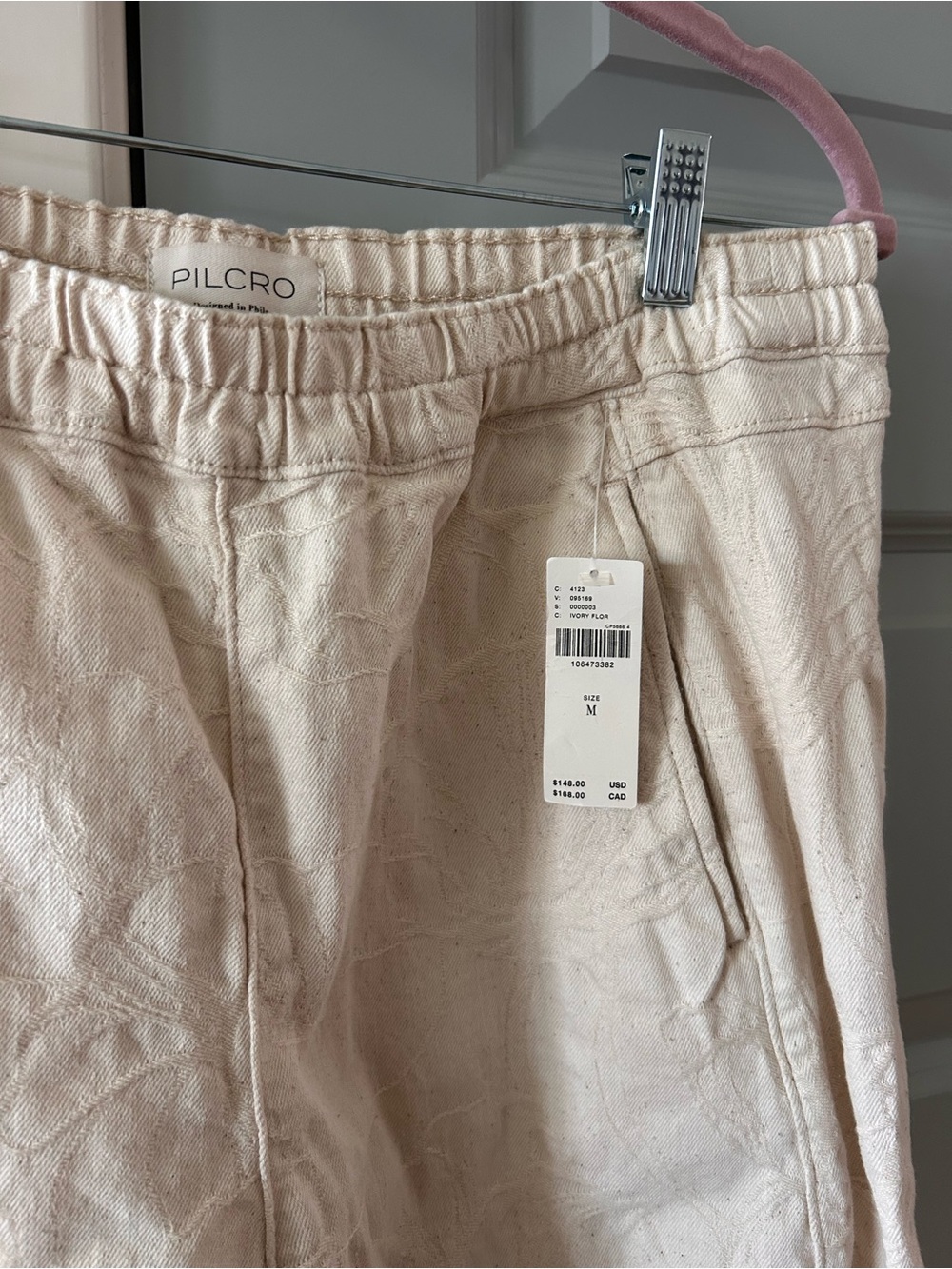 NWT Anthropologie The Izzie Relaxed Pull-On Barrel Pants by Pilcro Jacquard - Picture 7 of 8